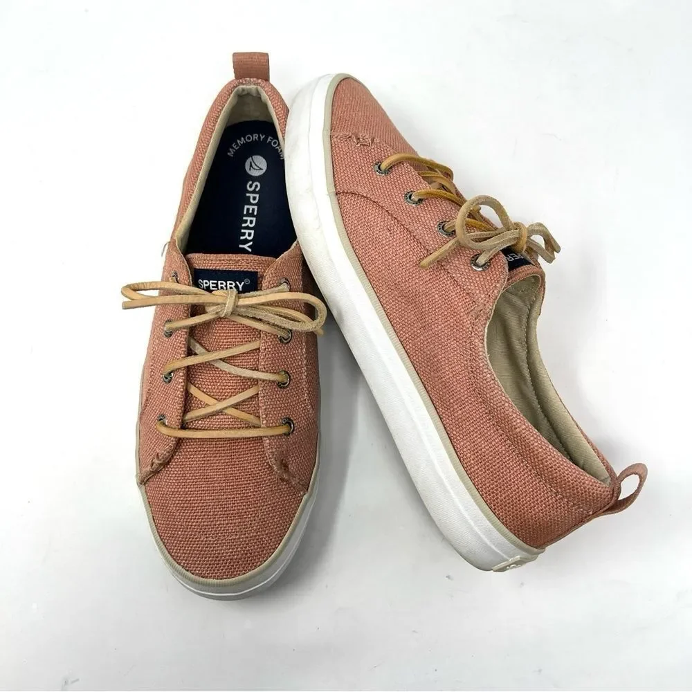 Sperry Women’s Crest Vibe Canvas Sneakers Terracotta 9.5 Excellent Condition